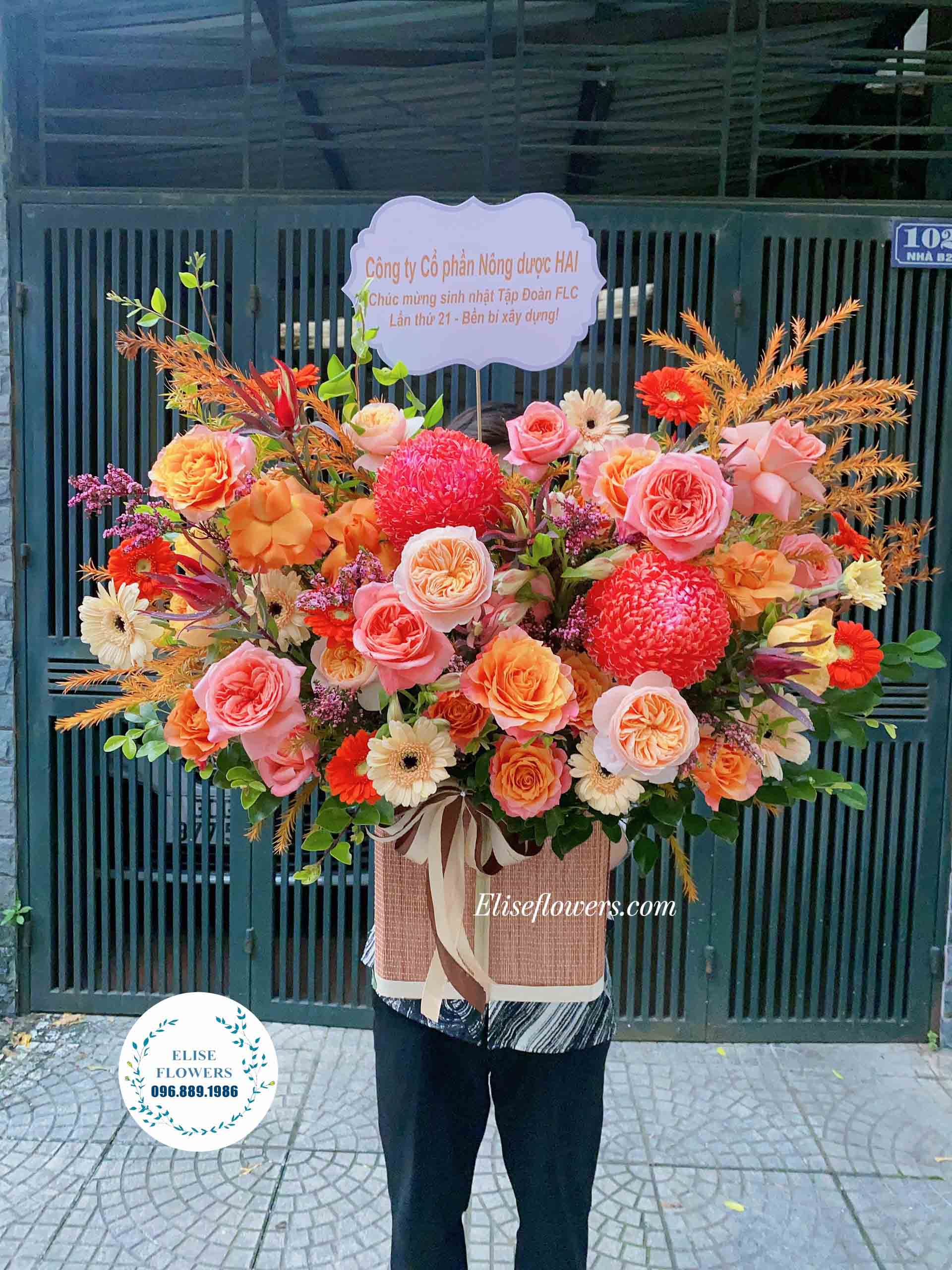 Lẵng hoa chúc mừng sinh nhật công ty đẹp  Hoa kỷ niệm ngày thành lập công  ty đẹp ở Hà Nội
